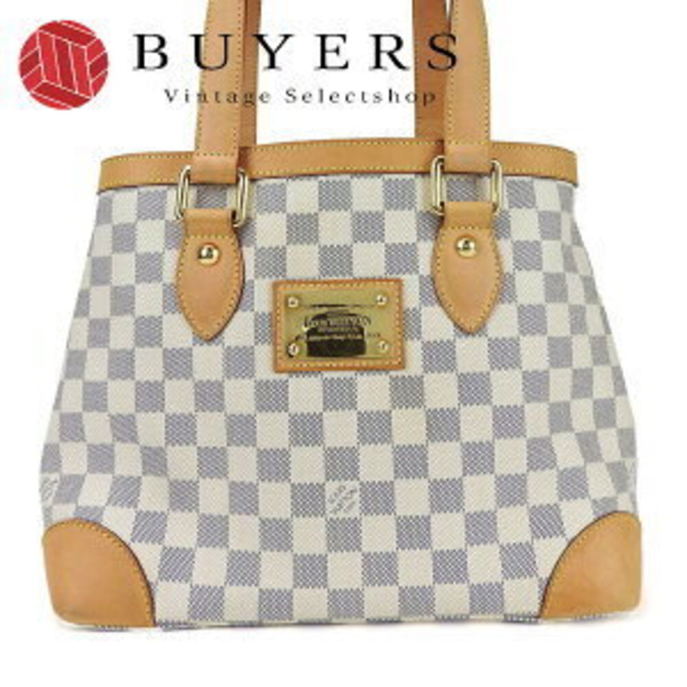 Louis Vuitton Tote Bag Shoulder Hampstead Damier Azur White